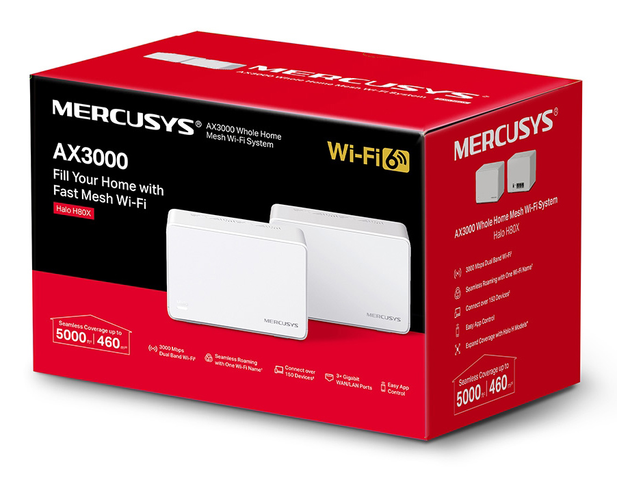 MERCUSYS Mesh Wi-Fi 6 System Halo H80X, 3Gbps Dual Band, 2τμχ, Ver. 1.0 5 MERCUSYS Mesh Wi-Fi 6 System Halo H80X, 3Gbps Dual Band, 2τμχ, Ver. 1.0 - Image 3