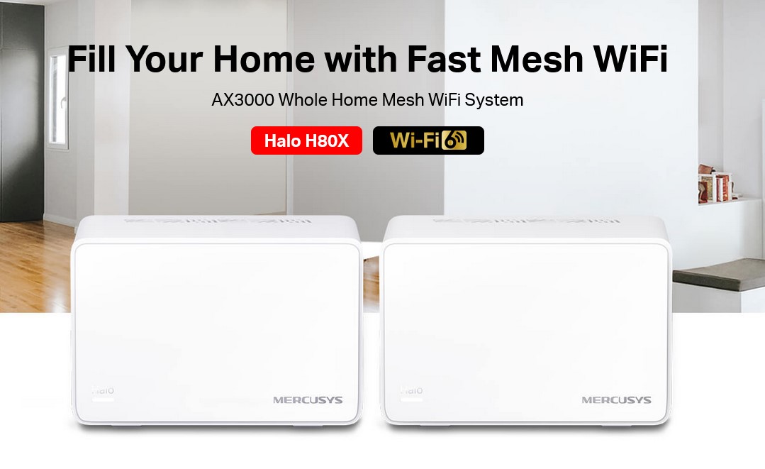 MERCUSYS Mesh Wi-Fi 6 System Halo H80X, 3Gbps Dual Band, 2τμχ, Ver. 1.0 4 MERCUSYS Mesh Wi-Fi 6 System Halo H80X, 3Gbps Dual Band, 2τμχ, Ver. 1.0 - Image 2
