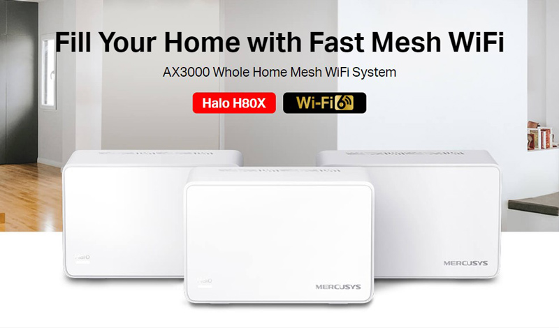 MERCUSYS Mesh Wi-Fi 6 System Halo H80X, 3Gbps Dual Band, 3τμχ, Ver. 1.0 4 MERCUSYS Mesh Wi-Fi 6 System Halo H80X, 3Gbps Dual Band, 3τμχ, Ver. 1.0 - Image 2