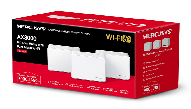 MERCUSYS Mesh Wi-Fi 6 System Halo H80X, 3Gbps Dual Band, 3τμχ, Ver. 1.0 8 MERCUSYS Mesh Wi-Fi 6 System Halo H80X, 3Gbps Dual Band, 3τμχ, Ver. 1.0 - Image 6