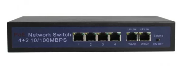 LONGSE PoE switch HT412, 4x LAN port & 2x WAN port, 10/100Mbps 3 LONGSE PoE switch HT412, 4x LAN port & 2x WAN port, 10/100Mbps