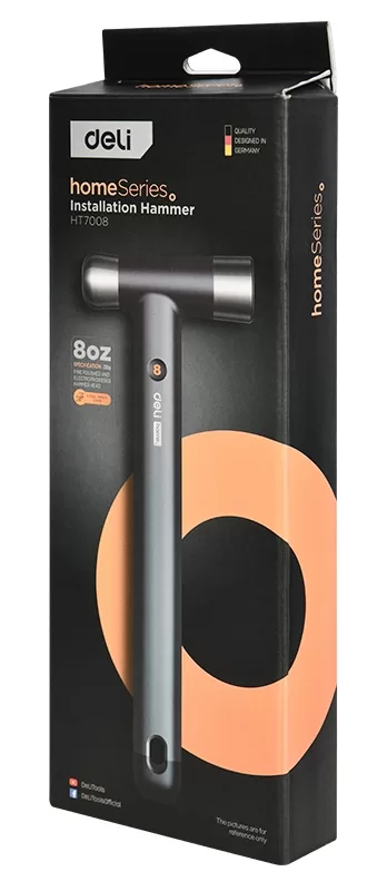 DELI σφυρί μπάλας HT7008 με αντιολισθητική λαβή, 250gr, 245mm, γκρι/μαύρο 5 DELI σφυρί μπάλας HT7008 με αντιολισθητική λαβή, 250gr, 245mm, γκρι/μαύρο - Image 3
