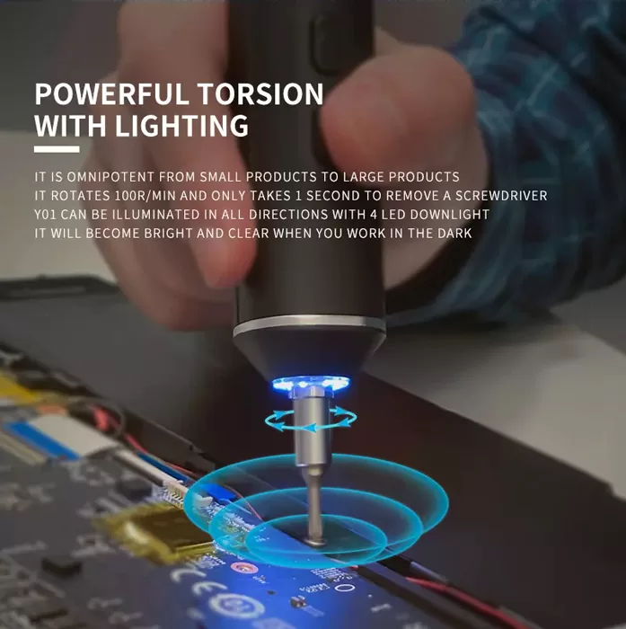 JAKEMY ηλεκτρικό κατσαβίδι JM-Y01 με LED φακό, 2000mAh, 20 μύτες 4 JAKEMY ηλεκτρικό κατσαβίδι JM-Y01 με LED φακό, 2000mAh, 20 μύτες - Image 2