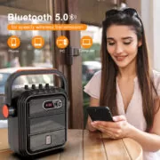 JYX φορητό ηχείο 65BT με 2x μικρόφωνα & ασύρματο χειριστήριο, 30W, 4400mah, μαύρο 2