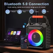 JYX φορητό ηχείο T17-T με 2x μικρόφωνα, 15W, 3000mah, LED, μαύρο 7
