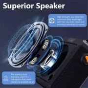 JYX φορητό ηχείο T19-T με 2x μικρόφωνα, 18W, 3000mah, LED, μαύρο 4