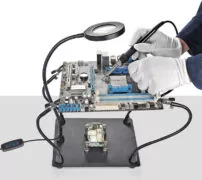 KAISI βάση πλακέτας PCB TE-808 με μεγεθυντικό φακό & βραχίονες, μαύρη 2