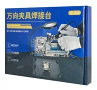 KAISI βάση πλακέτας PCB TE-808 με μεγεθυντικό φακό & βραχίονες, μαύρη 6