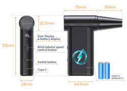 KINZIR 2 σε 1 σκουπάκι χειρός & air duster AD51, 180W, 4000mAh, μαύρο 9