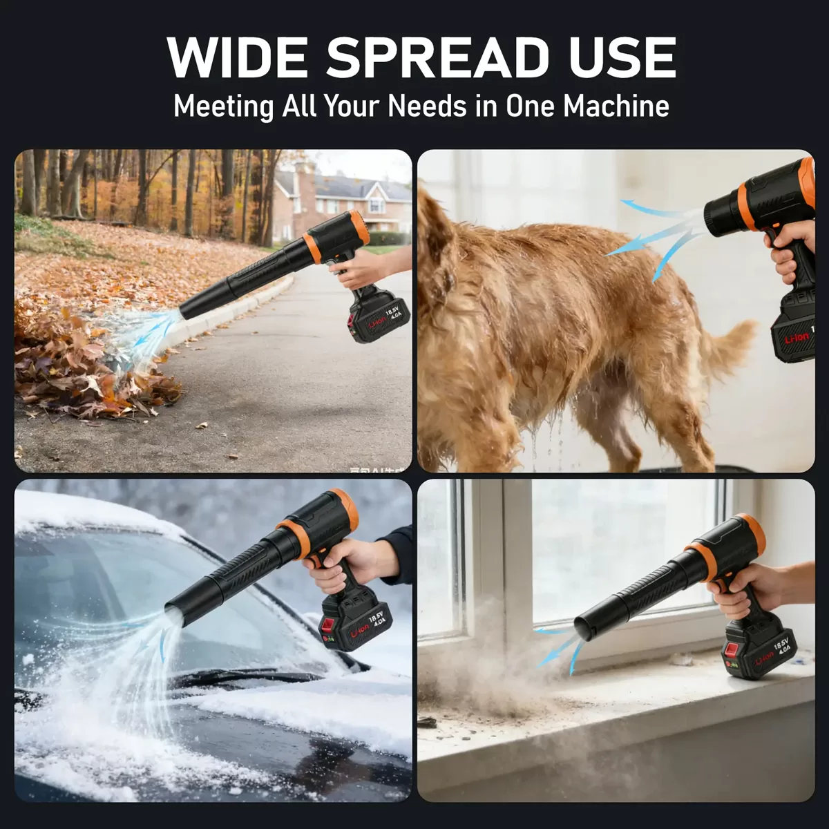 KINZIR ηλεκτρικό air duster AD61, 800W, 2000mAh, Brushless, μαύρο 4 KINZIR ηλεκτρικό air duster AD61, 800W, 2000mAh, Brushless, μαύρο - Image 2