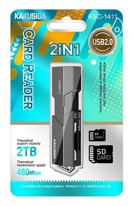 KAKUSIGA card reader KSC-1411 για SD & micro SD, 480Mbps, USB σύνδεση, μαύρο 6 KAKUSIGA card reader KSC-1411 για SD & micro SD, 480Mbps, USB σύνδεση, μαύρο - Image 4