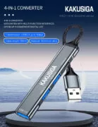 KAKUSIGA USB hub KSC-1416, 4x θυρών, USB 3.0, 5Gbps, USB σύνδεση, γκρι 2
