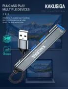 KAKUSIGA USB hub KSC-1416, 4x θυρών, USB 3.0, 5Gbps, USB σύνδεση, γκρι 3
