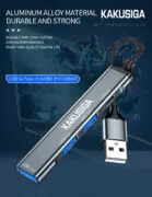 KAKUSIGA USB hub KSC-1416, 4x θυρών, USB 3.0, 5Gbps, USB σύνδεση, γκρι 4