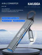 KAKUSIGA USB hub KSC-1417, 4x θυρών, USB 3.0, 5Gbps, USB-C σύνδεση, γκρι 2