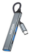 KAKUSIGA USB hub KSC-1417, 4x θυρών, USB 3.0, 5Gbps, USB-C σύνδεση, γκρι 2 KAKUSIGA USB hub KSC-1417, 4x θυρών, USB 3.0, 5Gbps, USB-C σύνδεση, γκρι 1