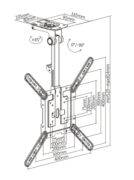 BRATECK βάση τηλεόρασης οροφής LCD-CM344, 23-55", έως 20kg 5