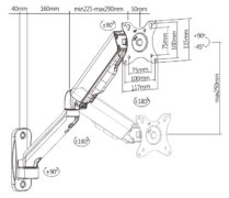 BRATECK επιτοίχια βάση οθόνης LDA32-112, 17-32", έως 9kg 4