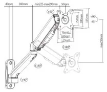 BRATECK επιτοίχια βάση οθόνης LDA32-112, 17-32", έως 9kg 4