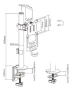 BRATECK βάση γραφείου οθόνης LDT57-C01, 17-32", έως 9kg 5