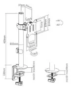 BRATECK βάση γραφείου οθόνης LDT57-C01, 17-32", έως 9kg 5