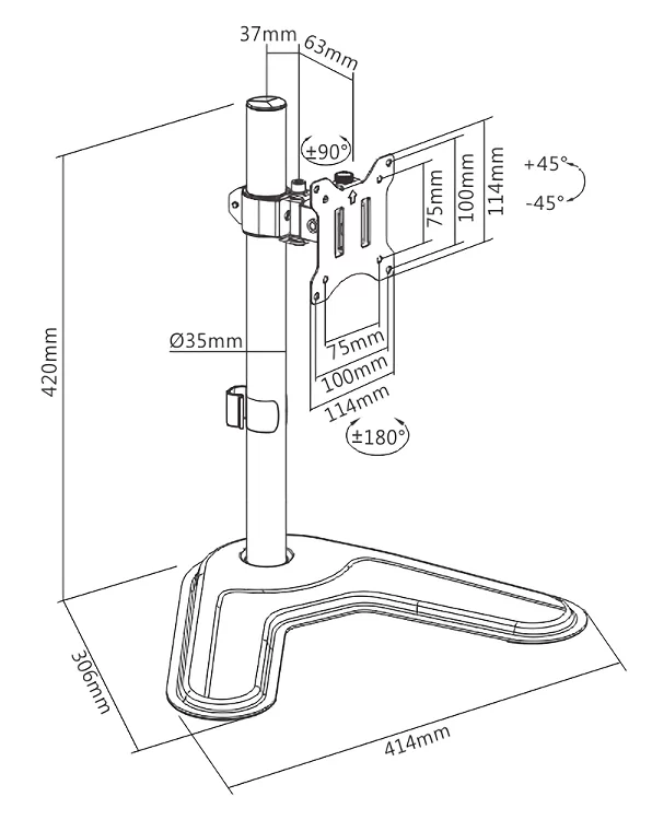 BRATECK βάση γραφείου οθόνης LDT57-T01, 17-32", έως 9kg 7 BRATECK βάση γραφείου οθόνης LDT57-T01, 17-32", έως 9kg - Image 5