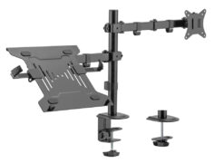 BRATECK βάση γραφείου οθόνης LDT66-C024ML, 17-32", έως 9kg, με θέση για laptop 2 BRATECK βάση γραφείου οθόνης LDT66-C024ML, 17-32", έως 9kg, με θέση για laptop 1