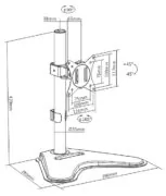 BRATECK βάση γραφείου οθόνης LDT66-T01, 17-32", έως 9kg 5