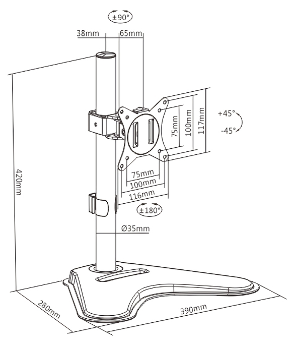 BRATECK βάση γραφείου οθόνης LDT66-T01, 17-32", έως 9kg 7 BRATECK βάση γραφείου οθόνης LDT66-T01, 17-32", έως 9kg - Image 5