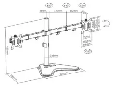 BRATECK βάση γραφείου για 2x οθόνες LDT66-T024, 17-32", έως 9kg 12 BRATECK βάση γραφείου για 2x οθόνες LDT66-T024, 17-32", έως 9kg 5