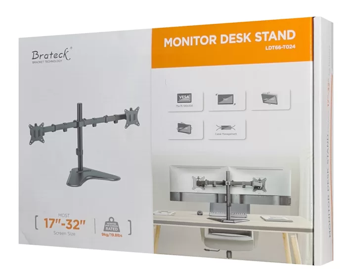 BRATECK βάση γραφείου για 2x οθόνες LDT66-T024, 17-32", έως 9kg 8 BRATECK βάση γραφείου για 2x οθόνες LDT66-T024, 17-32", έως 9kg - Image 6