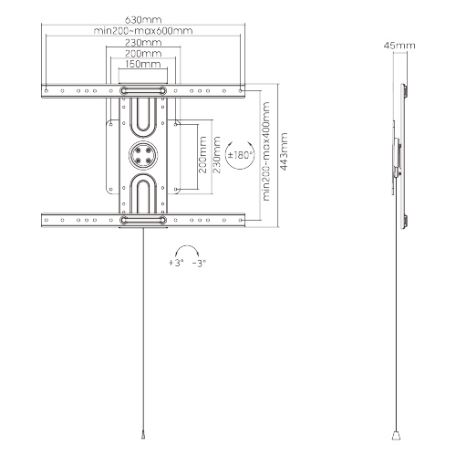 BRATECK επιτοίχια βάση τηλεόρασης LP69-46F , 37-80", έως 50kg 11 BRATECK επιτοίχια βάση τηλεόρασης LP69-46F , 37-80", έως 50kg - Image 9