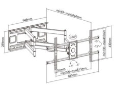 BRATECK επιτοίχια βάση τηλεόρασης LPA49-486XLD, 43-90", 80kg, heavy duty, full motion 15 BRATECK επιτοίχια βάση τηλεόρασης LPA49-486XLD, 43-90", 80kg, heavy duty, full motion 7