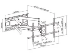BRATECK επιτοίχια βάση τηλεόρασης LPA49-486XLD, 43-90", 80kg, heavy duty, full motion 15 BRATECK επιτοίχια βάση τηλεόρασης LPA49-486XLD, 43-90", 80kg, heavy duty, full motion 7