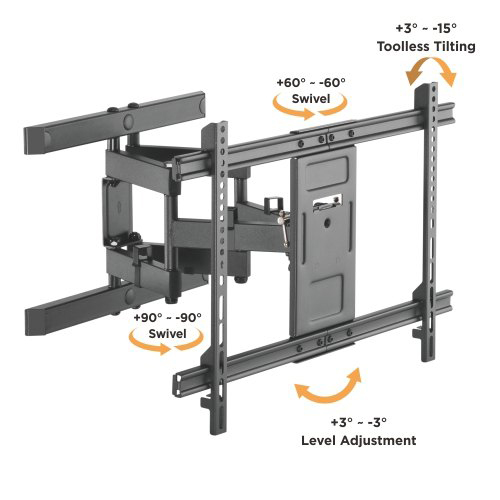 BRATECK επιτοίχια βάση τηλεόρασης LPA61-466, 37-80", έως 60kg, full motion 6 BRATECK επιτοίχια βάση τηλεόρασης LPA61-466, 37-80", έως 60kg, full motion - Image 4