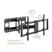 BRATECK επιτοίχια βάση τηλεόρασης LPA77-483, 43-90", 80kg, heavy duty, full motion 5