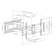 BRATECK επιτοίχια βάση τηλεόρασης LPA77-483, 43-90", 80kg, heavy duty, full motion 16 BRATECK επιτοίχια βάση τηλεόρασης LPA77-483, 43-90", 80kg, heavy duty, full motion 7