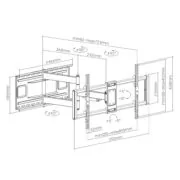 BRATECK επιτοίχια βάση τηλεόρασης LPA77-483, 43-90", 80kg, heavy duty, full motion 7