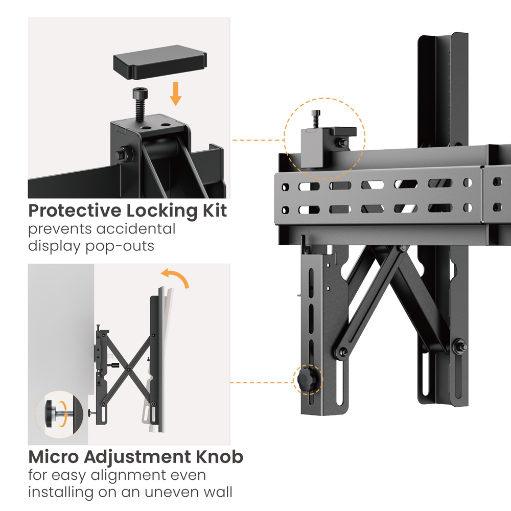 BRATECK επιτοίχια βάση τηλεόρασης LVW02E-46T, 37-70", έως 70kg, Pop-Out 7 BRATECK επιτοίχια βάση τηλεόρασης LVW02E-46T, 37-70", έως 70kg, Pop-Out - Image 6
