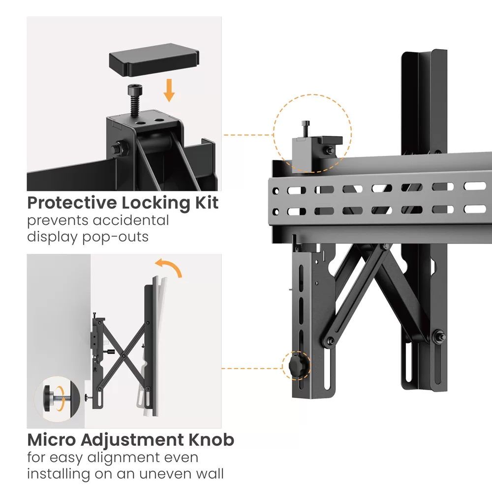 BRATECK επιτοίχια βάση τηλεόρασης LVW02E-48T, 37-70", έως 70kg, Pop-Out 6 BRATECK επιτοίχια βάση τηλεόρασης LVW02E-48T, 37-70", έως 70kg, Pop-Out - Image 4