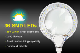 PROSKIT μεγεθυντικός φακός MA-1010U, κλιπ & βάση, LED, 3D 1.75x, λευκός 5