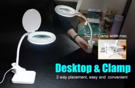 PROSKIT μεγεθυντικός φακός MA-1010U, κλιπ & βάση, LED, 3D 1.75x, λευκός 7