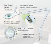 PROSKIT μεγεθυντικός φακός MA-1209LI με σφιγκτήρα, LED, 5D 2.25x, λευκός 3