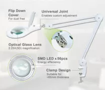 PROSKIT μεγεθυντικός φακός MA-1209LI με σφιγκτήρα, LED, 5D 2.25x, λευκός 3
