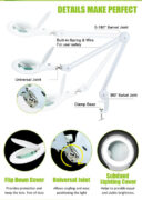 PROSKIT μεγεθυντικός φακός MA-1209LI με σφιγκτήρα, LED, 5D 2.25x, λευκός 4
