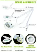 PROSKIT μεγεθυντικός φακός MA-1209LI με σφιγκτήρα, LED, 5D 2.25x, λευκός 4