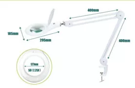 PROSKIT μεγεθυντικός φακός MA-1209LI με σφιγκτήρα, LED, 5D 2.25x, λευκός 5