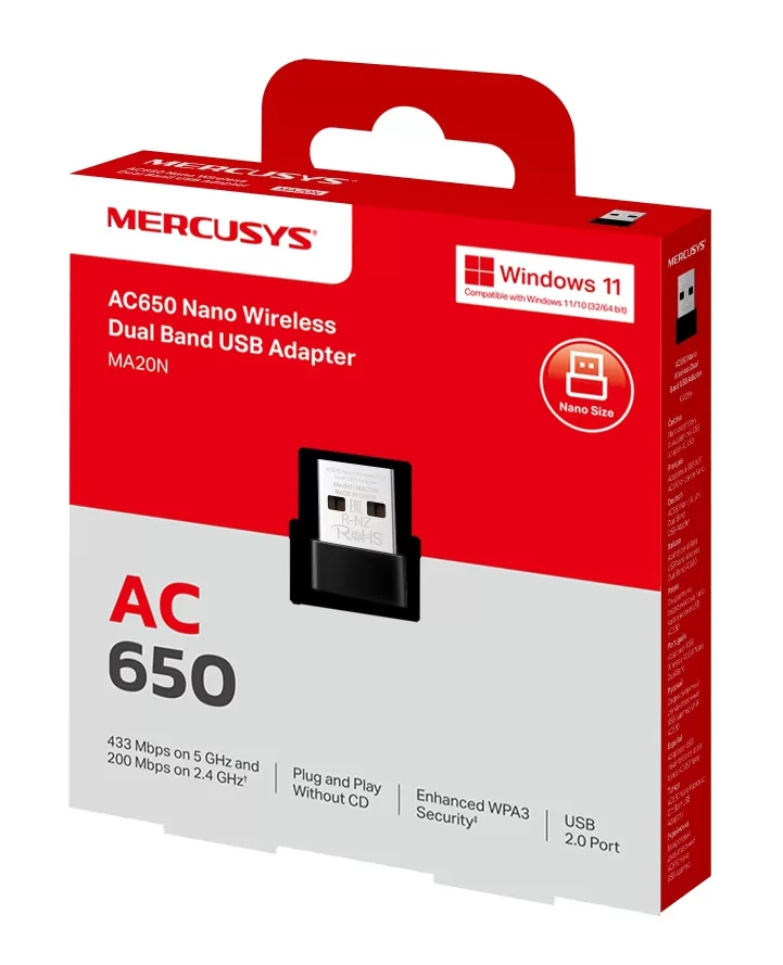 MERCUSYS ασύρματος USB αντάπτορας δικτύου MA20N, 650Mbps AC650, Ver 1.0 10 MERCUSYS ασύρματος USB αντάπτορας δικτύου MA20N, 650Mbps AC650, Ver 1.0 - Image 8
