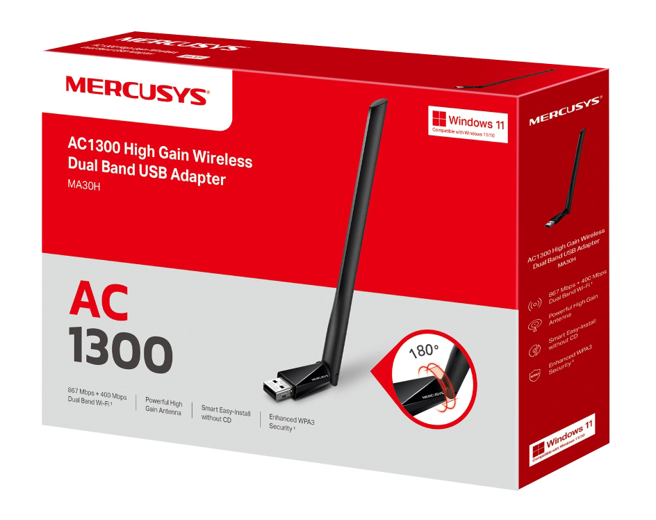 MERCUSYS ασύρματος USB αντάπτορας δικτύου MA30H, AC1300, Dual Band, V.2.0 7 MERCUSYS ασύρματος USB αντάπτορας δικτύου MA30H, AC1300, Dual Band, V.2.0 - Image 5