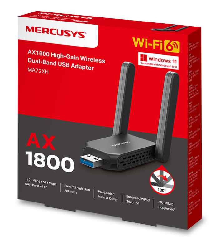 MERCUSYS ασύρματος USB αντάπτορας δικτύου MA72XH, AX1800, Dual Band, V.1.0 10 MERCUSYS ασύρματος USB αντάπτορας δικτύου MA72XH, AX1800, Dual Band, V.1.0 - Image 8
